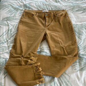Free People Mustard Jeans Fringe